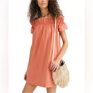 Free People 'Sophie' Off-The-Shoulder Mini Dress in "Terracotta"
Size M